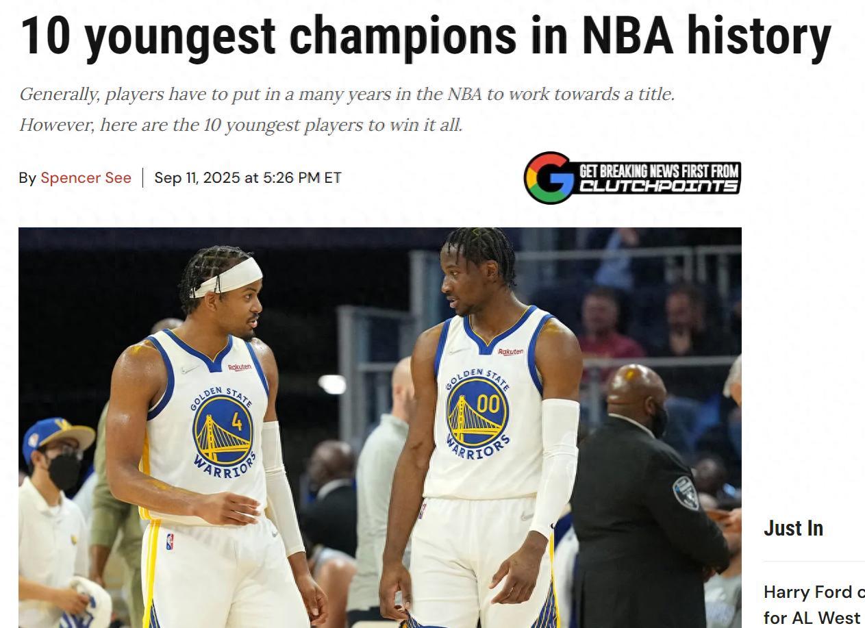 星空体育-勇士批量生产！美媒晒最年轻冠军得主TOP10：魔术师第5库明加第2